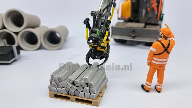 BOUWKIT: Engcon EC219 Draaikantelstuk met gripper S60 Koppeling naar S60 koppeling. Materiaal: RESIN BLANK geleverd 1:32 