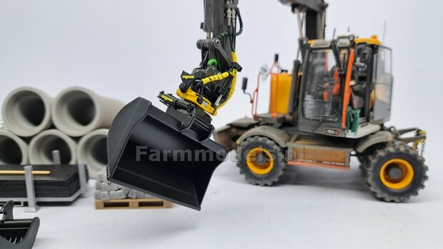 BOUWKIT: Engcon EC219 Draaikantelstuk met gripper S60 Koppeling naar S60 koppeling. Materiaal: RESIN BLANK geleverd 1:32 