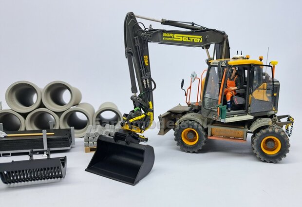 BOUWKIT: Engcon EC219 Draaikantelstuk met gripper S60 Koppeling naar S60 koppeling. Materiaal: RESIN BLANK geleverd 1:32 