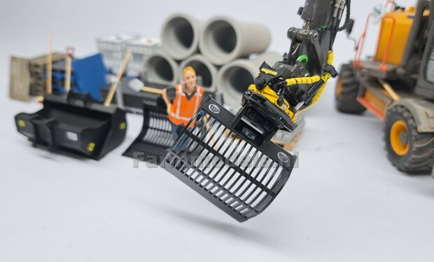 BOUWKIT: Engcon EC219 Draaikantelstuk met gripper S60 Koppeling naar S60 koppeling. Materiaal: RESIN BLANK geleverd 1:32 