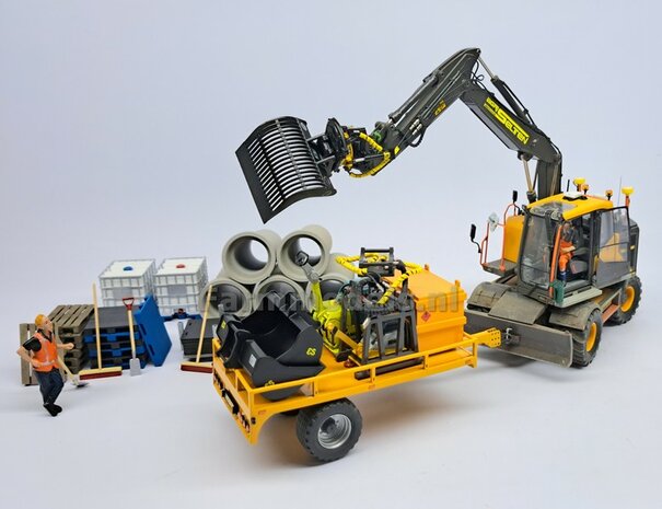 BOUWKIT: Engcon EC219 Draaikantelstuk met gripper S60 Koppeling naar S60 koppeling. Materiaal: RESIN BLANK geleverd 1:32 