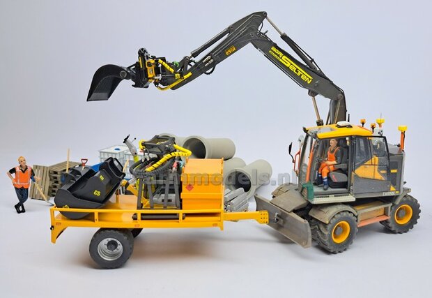 Puinriek 43.9 mm breed RESIN Blank geleverd t.b.v. S60 KOPPELING (o.a. Engcon draaikantelstuk met S60 koppeling, Volvo EWR150 &amp; Atlas  160W mobiele kranen van AT) 1:32  