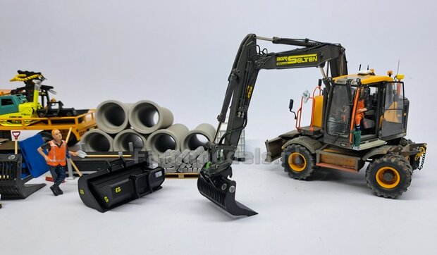 Puinriek 43.9 mm breed RESIN Blank geleverd t.b.v. S60 KOPPELING (o.a. Engcon draaikantelstuk met S60 koppeling, Volvo EWR150 &amp; Atlas  160W mobiele kranen van AT) 1:32  