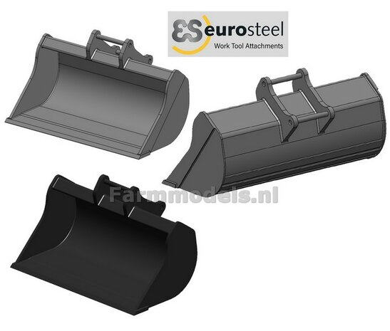 Slotenbak 56.5 mm breed RESIN Blank geleverd t.b.v. S60 KOPPELING (o.a. Engcon draaikantelstuk met S60 koppeling, Volvo EWR150 &amp; Atlas  160W mobiele kranen van AT) 1:32  