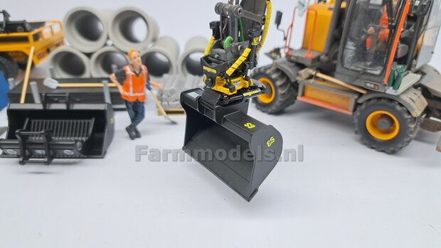 Slotenbak 56.5 mm breed RESIN Blank geleverd t.b.v. S60 KOPPELING (o.a. Engcon draaikantelstuk met S60 koppeling, Volvo EWR150 &amp; Atlas  160W mobiele kranen van AT) 1:32  