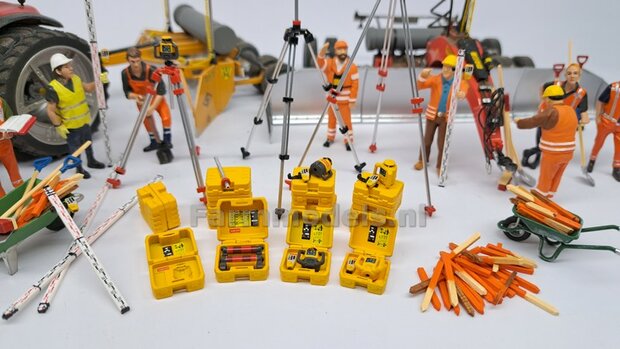 TOPCON KOFFER t.b.v. plaatsing Roterende Laser + Handontvanger  RESIN onderdelen BLANK geleverd +  Pr&eacute;-Cut Decal stickerset   Farmmodels  1:32                