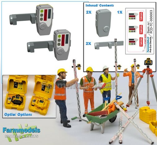 2x TOPCON LS-80X Hand Ontvangers met 2x KLEM/ STEUN  RESIN onderdelen BLANK geleverd +  Pr&eacute;-Cut Decal stickerset  Farmmodels  1:32                