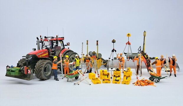 2x TOPCON LS-80X Hand Ontvangers met 2x KLEM/ STEUN  RESIN onderdelen TOPCON GEEL + ZWART Gespoten geleverd +  Pr&eacute;-Cut Decal stickerset  Farmmodels  1:32                