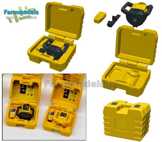 2x TOPCON LS-80X Hand Ontvangers met 2x KLEM/ STEUN  RESIN onderdelen TOPCON GEEL + ZWART Gespoten geleverd +  Pr&eacute;-Cut Decal stickerset  Farmmodels  1:32                