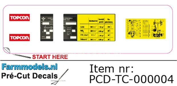 TOPCON KOFFER t.b.v. plaatsing 2x Topcon LS-B200 Machine Ontvangers RESIN onderdelen TOPCON GEEL Gespoten geleverd +  Pr&eacute;-Cut Decal stickerset   Farmmodels  1:32                