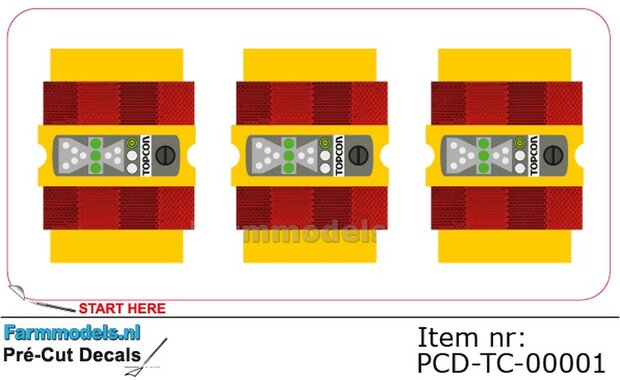 2x TOPCON LS-B200 Machine Ontvanger + gele stroomdraad t.b.v. montage op &Oslash;2mm pijp  RESIN onderdelen BLANK geleverd +  Pr&eacute;-Cut Decal stickerset   1:32                