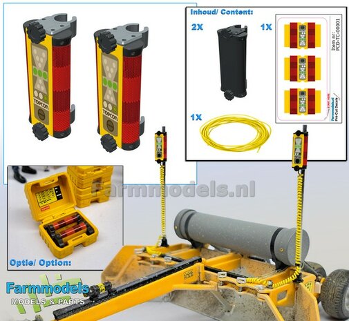 2x TOPCON LS-B200 Machine Ontvanger + gele stroomdraad  RESIN onderdelen TOPCON BRUIN/ GRIJS Gespoten geleverd +  Pr&eacute;-Cut Decal stickerset   1:32                