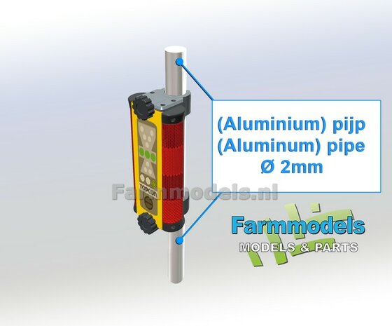 2x TOPCON LS-B200 Machine Ontvanger + gele stroomdraad t.b.v. montage op &Oslash;2mm pijp  RESIN onderdelen BLANK geleverd +  Pr&eacute;-Cut Decal stickerset   1:32                