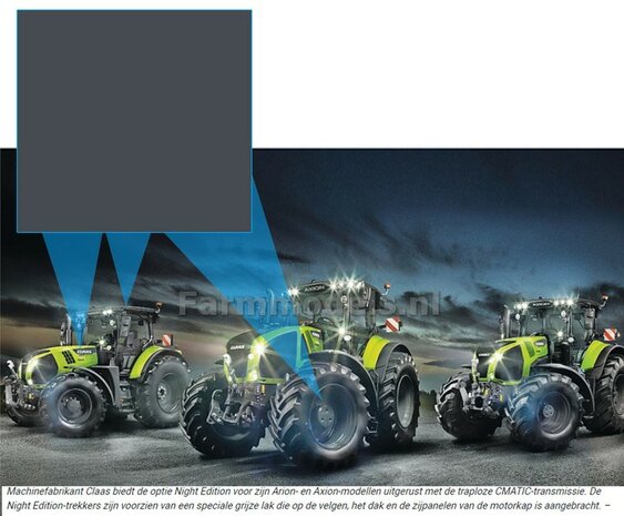 Claas &quot;NIGHT EDITION&quot; GRIJS - Farmmodels series Spuitbus / Spraypaint - Farmmodels series = Industrie lak, 400ml. ook voor schaal 1:1 zeer geschikt!!