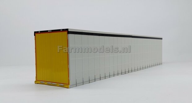 LOSSE OPBOUW WHITE, WHITE/YELLOW VOOR PACTON Schuifzeil Trailer  1:32 Marge Models    OP=OP