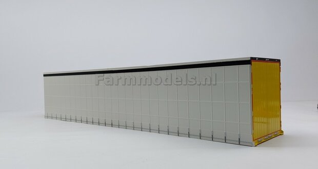LOSSE OPBOUW WHITE, WHITE/YELLOW VOOR PACTON Schuifzeil Trailer  1:32 Marge Models    OP=OP