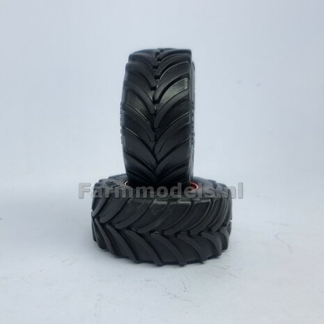 &Oslash; 67.7 x 31.2 mm: FENDT 728: 2x Vredestein Banden met RESIN velgen FENDT TERRA RED Gespoten geleverd  1:32   Farmmodels Premium Line Series 