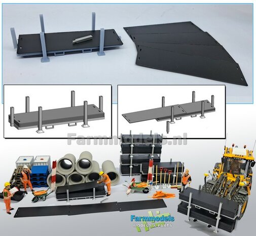 RIJPLATEN STELLING + 5x RUBBER RIJPLATEN (31.2 x 93.9 x  0,8 mm)  Stelling RESIN, BLANK Geleverd  1:32 