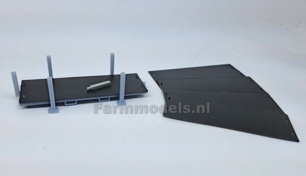 Massief BLOK RIJPLATEN (31.4 x 93.7 x 9.9 mm)  Resin RUBBER COMPOUND ZWART Gespoten geleverd  1:32 