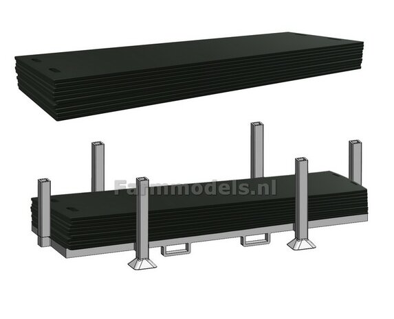Massief BLOK RIJPLATEN (31.4 x 93.7 x 9.9 mm)  Resin RUBBER COMPOUND ZWART Gespoten geleverd  1:32 