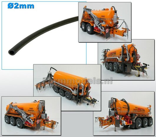 &Oslash; 2 mm x 25cm: Mestleiding/ Spuitleiding/ mestslang geleverd per 25 cm