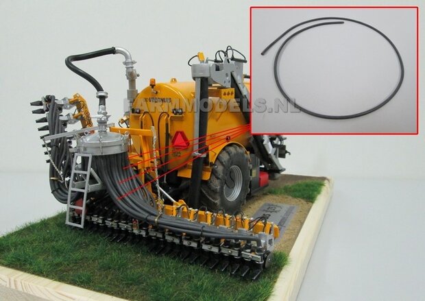 &Oslash; 2mm x 500 cm: Mestslang (Silicone hol) slang Buitenwerk &Oslash; 2mm zwart