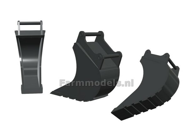 Banaanbak TAPS 12,5mm --&gt;19mm RESIN Blank geleverd t.b.v. S60 KOPPELING (o.a. Engcon met S60 koppeling, Volvo EWR150 &amp; Atlas 160W mobiele kranen van AT) 1:32  