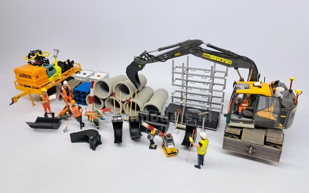 Banaanbak TAPS 12,5mm --&gt;19mm Resin, ZWART MATT Gespoten geleverd t.b.v. S60 KOPPELING (o.a. Engcon met S60 koppeling, Volvo EWR150 &amp; Atlas 160W mobiele kranen van AT) 1:32  