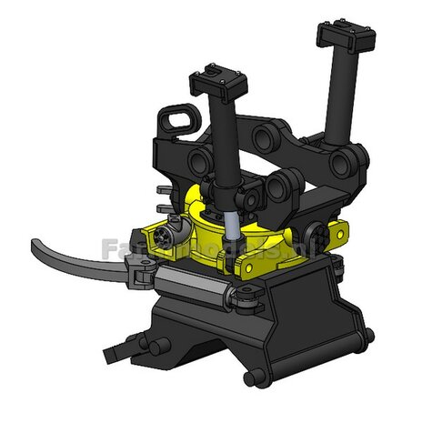 BOUWKIT: Engcon EC219 Draaikantelstuk met gripper Giekaansluiting Pennen Koppeling naar CW30 koppeling bak &amp; hulpstukken. Materiaal: RESIN BLANK geleverd 1:32 