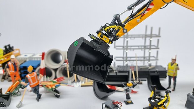 Slotenbak 56.5 mm breed RESIN Blank geleverd t.b.v. CW30 KOPPELING (o.a. Engcon draaikantelstuk met CW30 koppeling) 1:32  