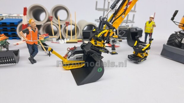 Slotenbak 56.5 mm breed RESIN Blank geleverd t.b.v. CW30 KOPPELING (o.a. Engcon draaikantelstuk met CW30 koppeling) 1:32  
