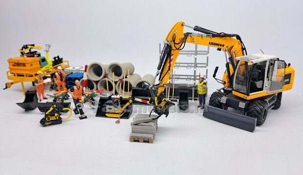 Slotenbak 56.5 mm breed RESIN Blank geleverd t.b.v. CW30 KOPPELING (o.a. Engcon draaikantelstuk met CW30 koppeling) 1:32  