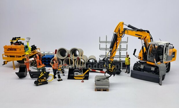 Slotenbak 56.5 mm breed RESIN Blank geleverd t.b.v. CW30 KOPPELING (o.a. Engcon draaikantelstuk met CW30 koppeling) 1:32  