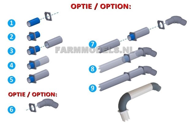 5x  &Oslash; 5 mm (6&quot; DUIMS)  45 graden Bocht t.b.v. buis1:32   