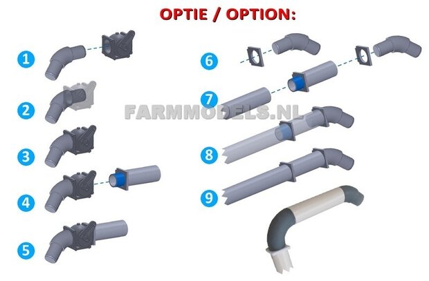 5x  &Oslash; 5 mm (6&quot; DUIMS)  45 graden Bocht t.b.v. buis1:32   