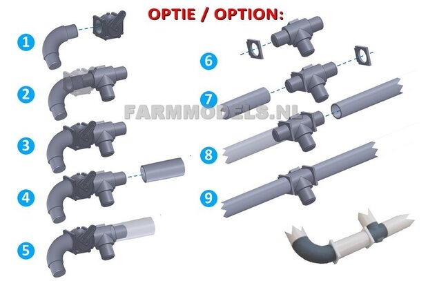 5x  &Oslash; 5 mm (6&quot; DUIMS)  T-stuk t.b.v. buis &Oslash; 5 mm 1:32  