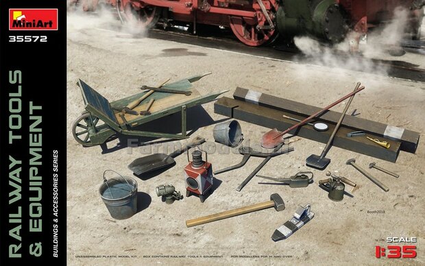 RAILWAY TOOLS &amp; EQUIPMENT BOUWKIT, past perfect bij 1:32 MiniArt 35572   OP=OP