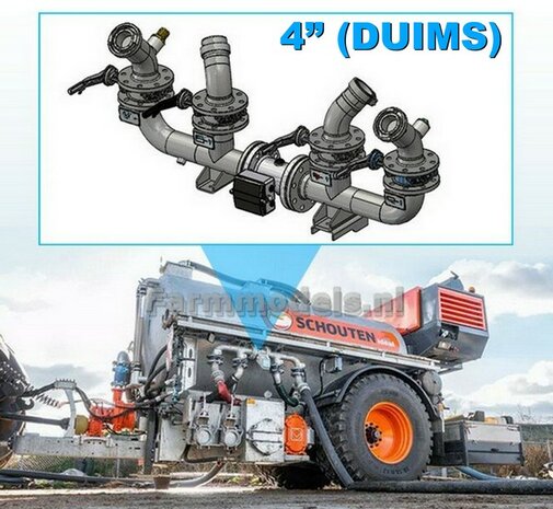 4&quot; (DUIMS) Kranenset Schouten pompwagen 1:32  