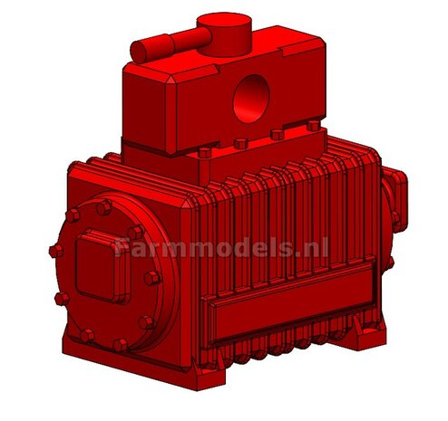 B&amp;P mest pomp Materiaal Resin ROOD Gespoten geleverd 1:32  
