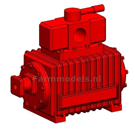 B&amp;P mest pomp Materiaal Resin ROOD Gespoten geleverd 1:32  