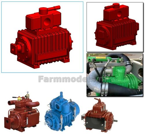 B&amp;P mest pomp Materiaal Resin ROOD Gespoten geleverd 1:32  