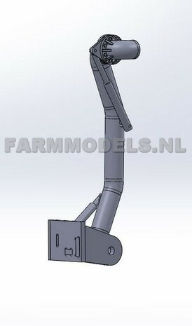 5x &Oslash; 7 mm (8&quot; DUIMS)  90 graden Bocht met Flensplaat t.b.v. koppeling met andere Flensplaat of Freeswerk Zuigarm set  1:32      