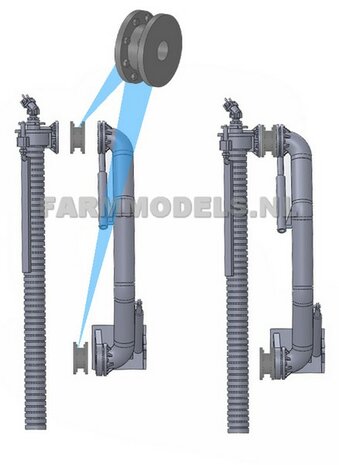 2x &Oslash; 7 mm (8&quot; DUIMS) Koppelstuk / Flens plaat t.b.v &Oslash; 7 mm buis, Flensplaten &Oslash; 11 mm = Optie (zuigarm) kit 1:32