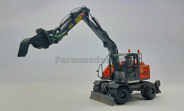 BOUWKIT: Stempels/ Steunpoten set o.a. geschikt voor de Atlas 160W, de Liebherr 916 en Volvo EWR150E van Agri Collectables Materiaal RESIN, BLANK Geleverd  1:32 