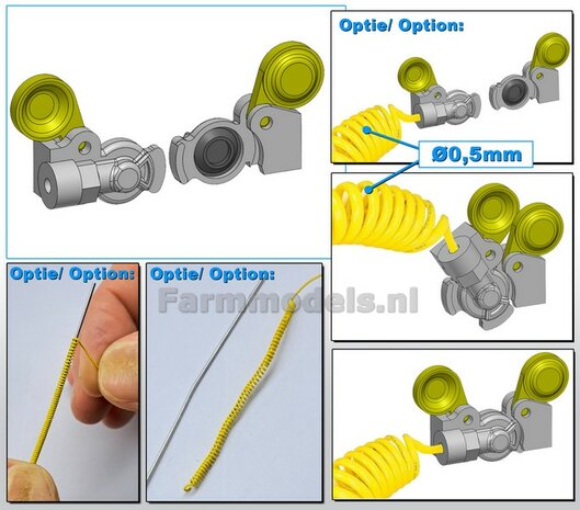 &Oslash; 0.5mm x 100 cm: LUCHTLEIDINGEN GEEL  1:32