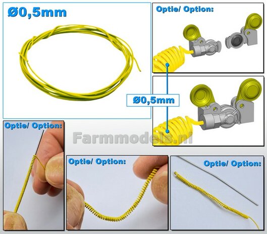 &Oslash; 0.5mm x 100 cm: LUCHTLEIDINGEN GEEL  1:32