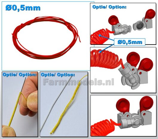 &Oslash; 0.5mm x 100 cm: LUCHTLEIDINGEN ROOD  1:32