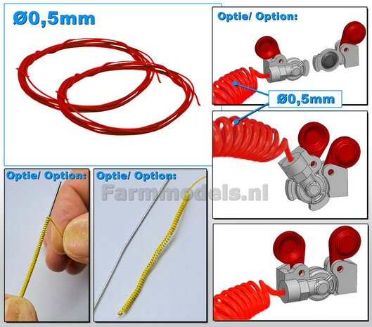 &Oslash; 0.5mm x 200 cm: LUCHTLEIDINGEN ROOD  1:32