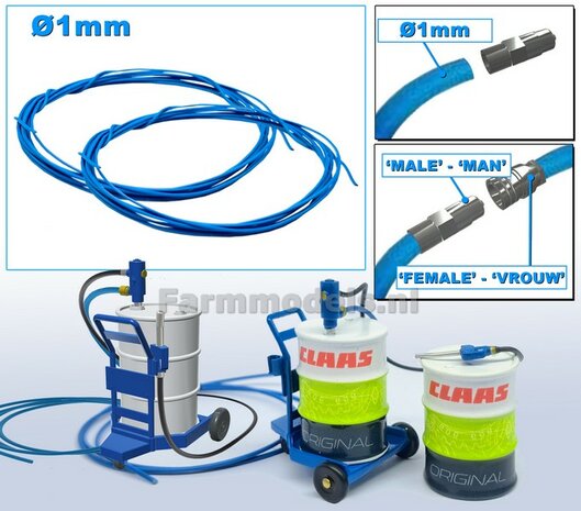 &Oslash; 1 mm x 200 cm: LUCHTSLANG/ LUCHTLEIDING BLAUW   1:32