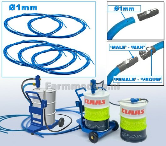 &Oslash; 1 mm x 500 cm: LUCHTSLANG/ LUCHTLEIDING BLAUW   1:32